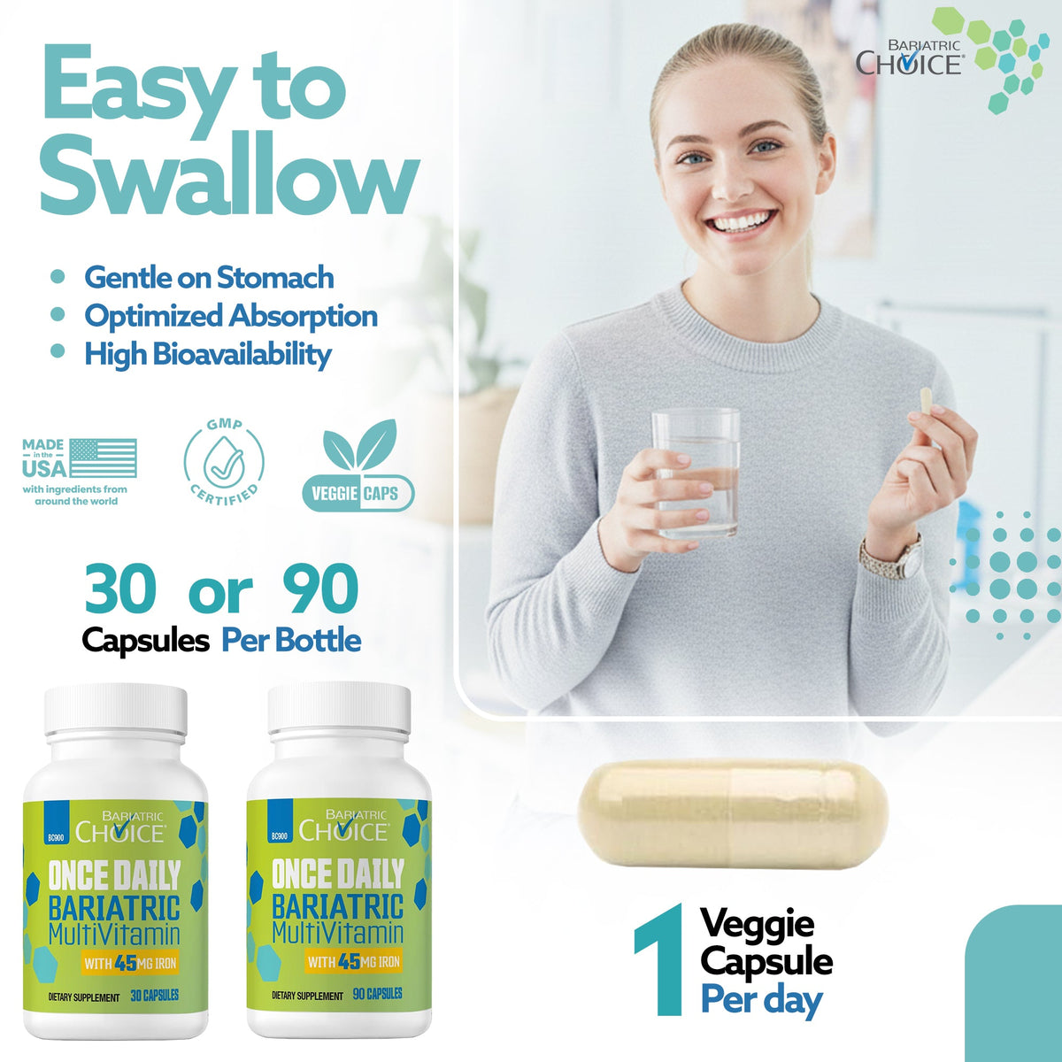 Once Daily Bariatric MultiVitamin with 45mg Iron